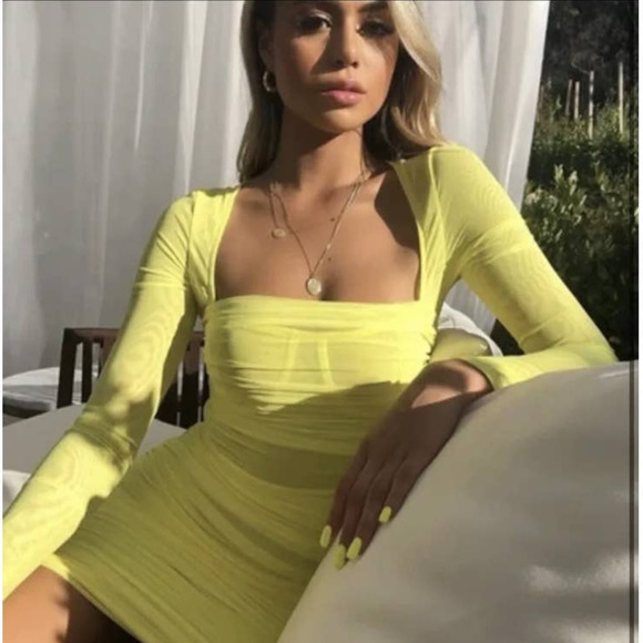 House of CB Yellow Mini Dress - Picture 1 of 9